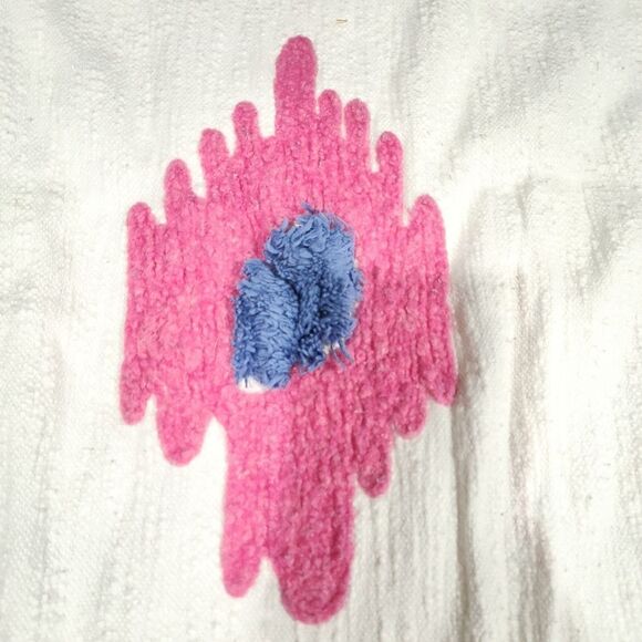 Anthro Tufted Flowers Tasseled Throw Blanket - Picture 8 of 13